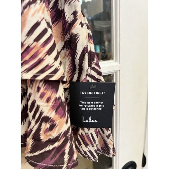 NWT Lulus Resort Print Strapless Mini Dress Size M Boho Ruffle Beach Vibes.   X - Picture 3 of 6